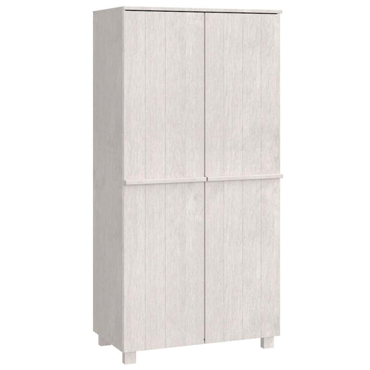 Wardrobe "HAMAR" White 89x50x180 cm Solid Wood Pine