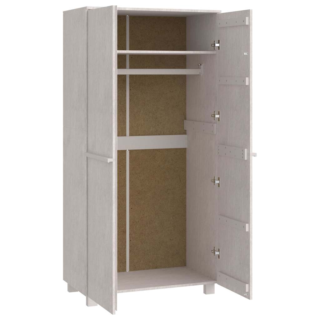 Wardrobe "HAMAR" White 89x50x180 cm Solid Wood Pine