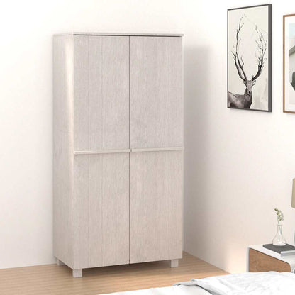 Wardrobe "HAMAR" White 89x50x180 cm Solid Wood Pine