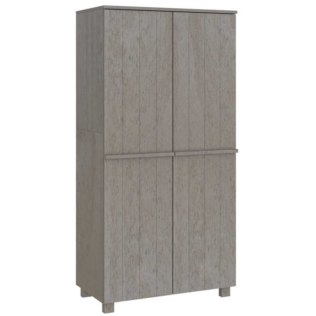 Wardrobe "HAMAR" Light Grey 89x50x180 cm Solid Wood Pine