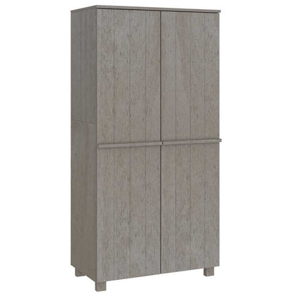 Wardrobe "HAMAR" Light Grey 89x50x180 cm Solid Wood Pine