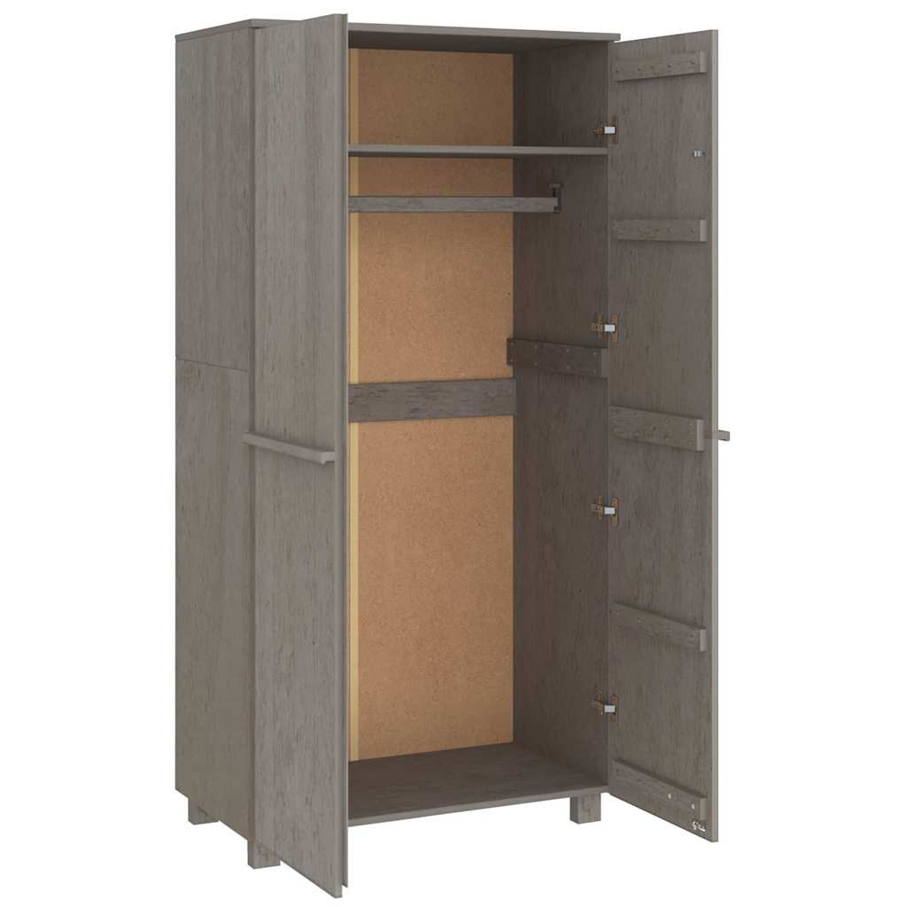 Wardrobe "HAMAR" Light Grey 89x50x180 cm Solid Wood Pine