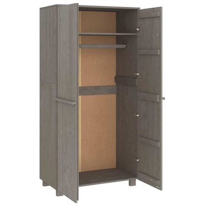Wardrobe "HAMAR" Light Grey 89x50x180 cm Solid Wood Pine