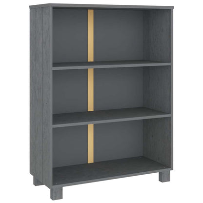 Book Cabinet "HAMAR" Dark Grey 85x35x112 cm Solid Wood Pine