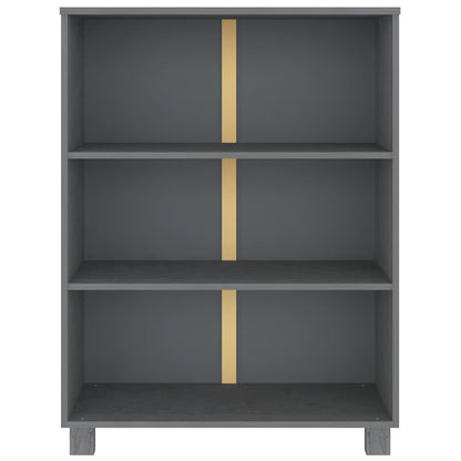 Book Cabinet "HAMAR" Dark Grey 85x35x112 cm Solid Wood Pine