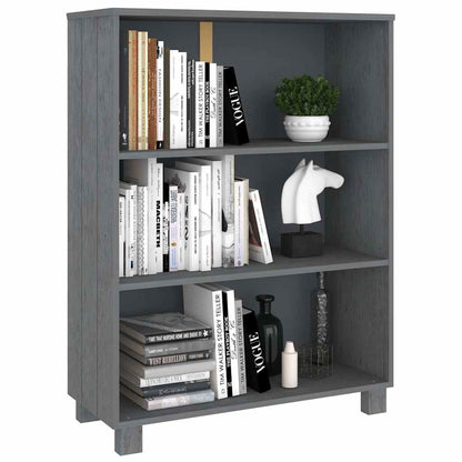 Book Cabinet "HAMAR" Dark Grey 85x35x112 cm Solid Wood Pine