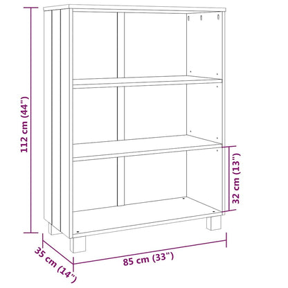Book Cabinet "HAMAR" Dark Grey 85x35x112 cm Solid Wood Pine