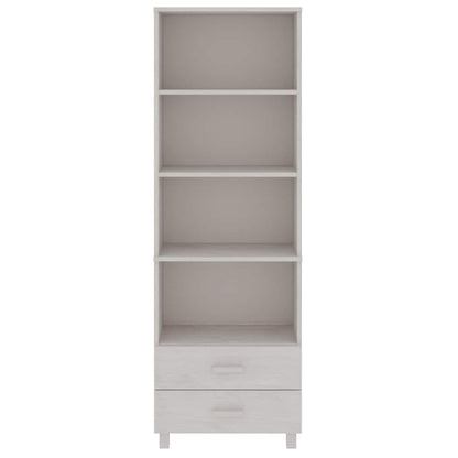 Highboard "HAMAR" White 60x35x180 cm Solid Wood Pine