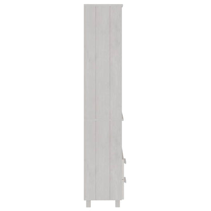 Highboard "HAMAR" White 60x35x180 cm Solid Wood Pine