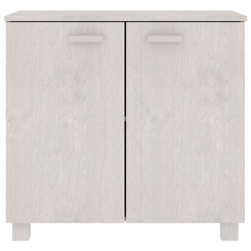 Sideboard "HAMAR" White 85x35x80 cm Solid Wood Pine