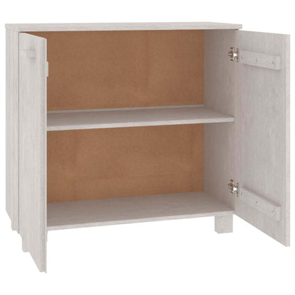 Sideboard "HAMAR" White 85x35x80 cm Solid Wood Pine
