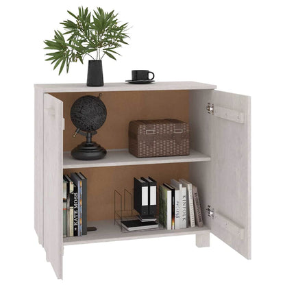 Sideboard "HAMAR" White 85x35x80 cm Solid Wood Pine