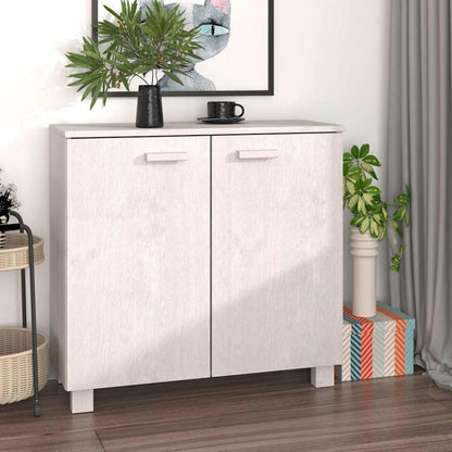 Sideboard "HAMAR" White 85x35x80 cm Solid Wood Pine