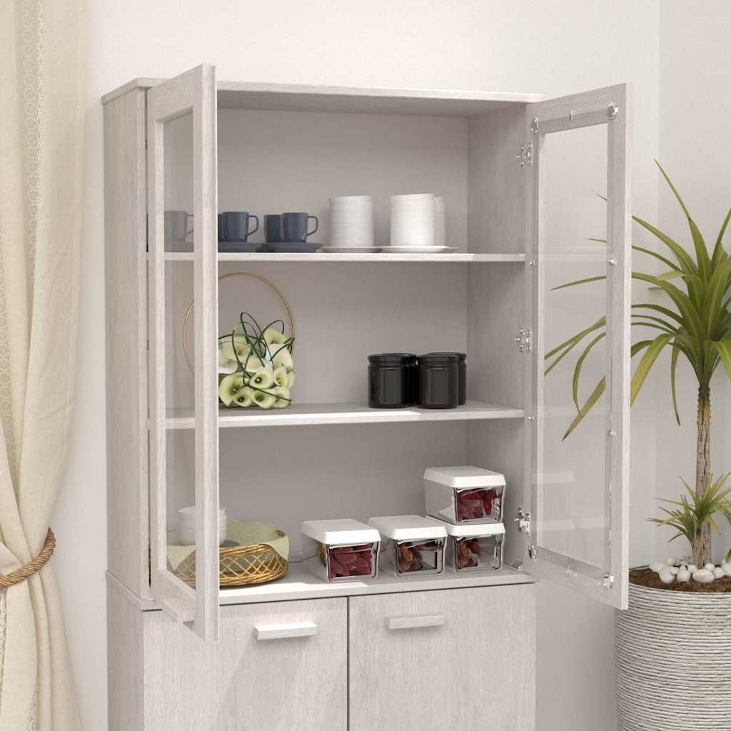 Top for Highboard"HAMAR" White 85x35x100 cm Solid Wood Pine