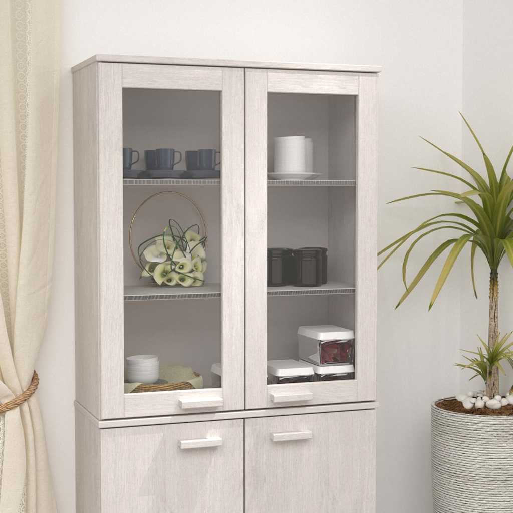 Top for Highboard"HAMAR" White 85x35x100 cm Solid Wood Pine