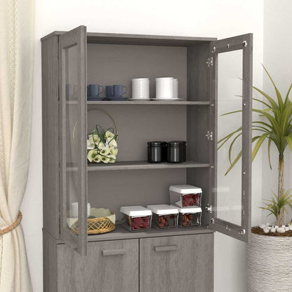 Top for Highboard"HAMAR" Light Grey 85x35x100cm Solid Wood Pine