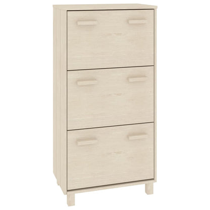 Shoe Cabinet HAMAR Honey Brown 59.5x35x117 cm Solid Wood Pine
