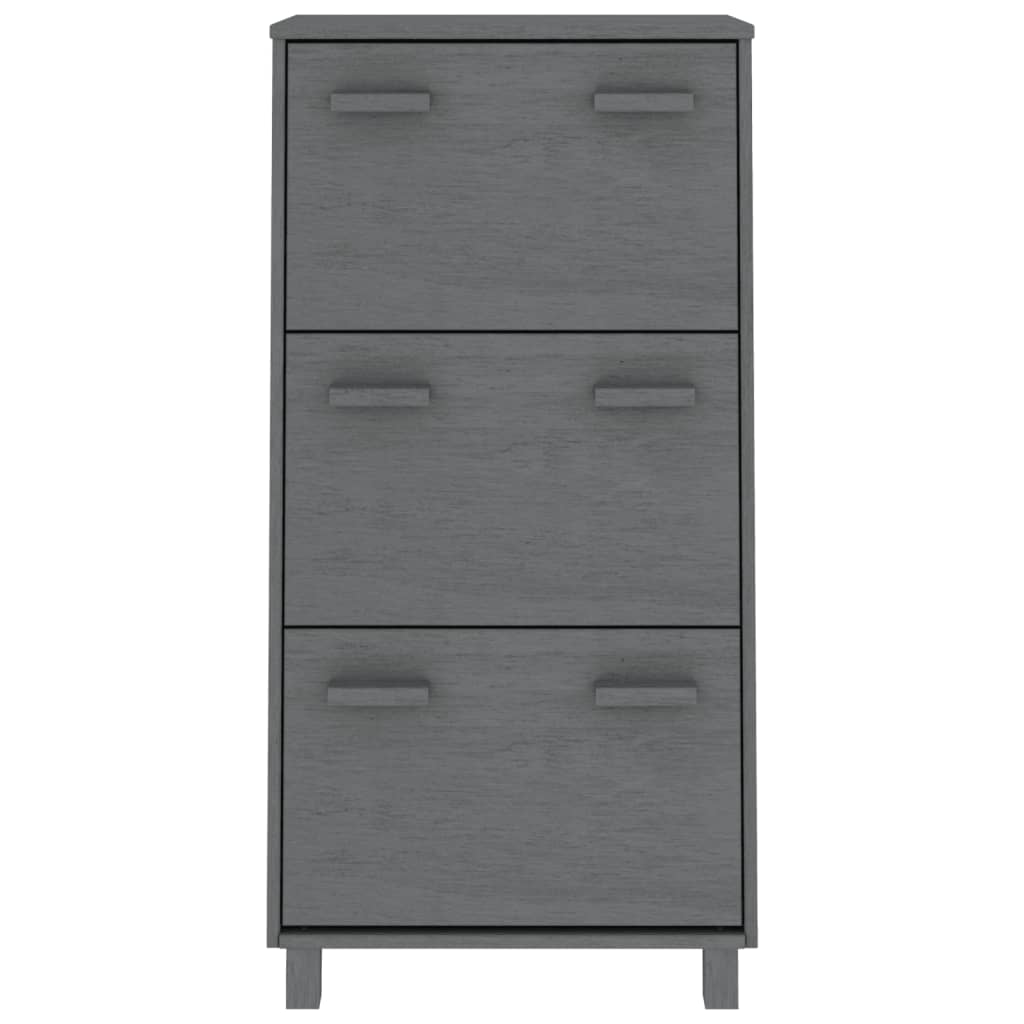 Shoe Cabinet HAMAR Dark Grey 59.5x35x117 cm Solid Wood Pine