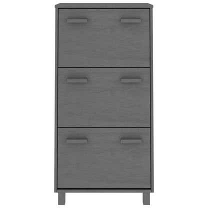 Shoe Cabinet HAMAR Dark Grey 59.5x35x117 cm Solid Wood Pine