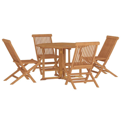 Outdoor Dining Set | Teak Brown | Solid teak wood | Compact | Foldable