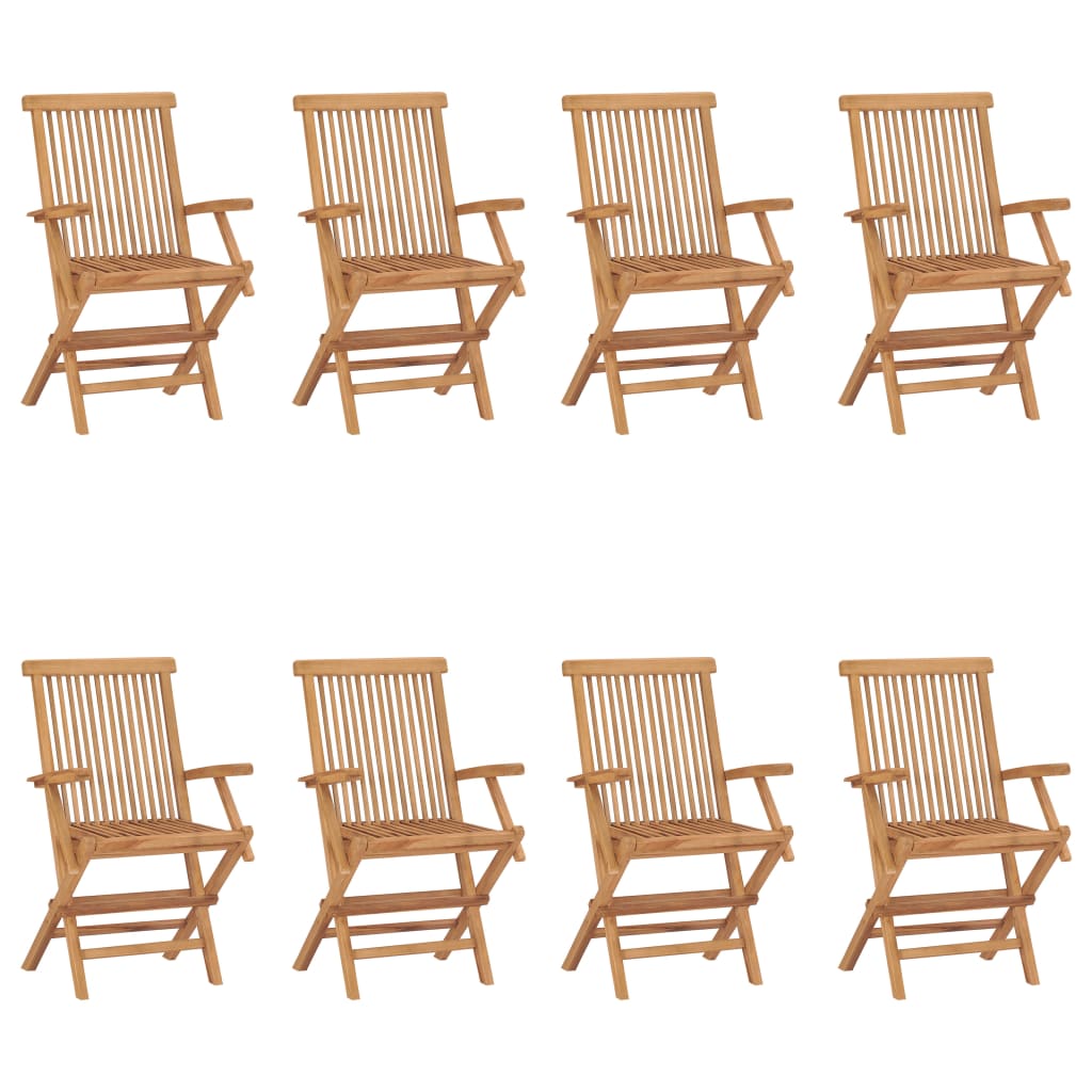 Garden Chair | Set of 8 | Natural Teak | Solid Teak Wood | Standard
