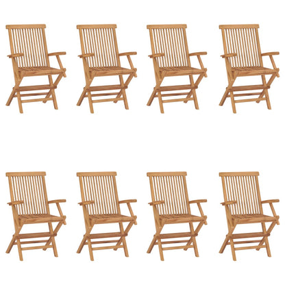 Garden Chair | Set of 8 | Natural Teak | Solid Teak Wood | Standard