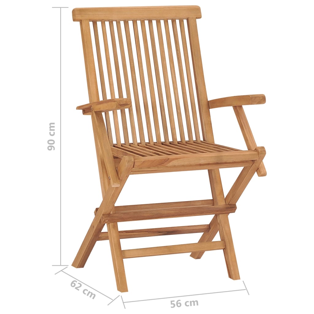 Garden Chair | Set of 8 | Natural Teak | Solid Teak Wood | Standard