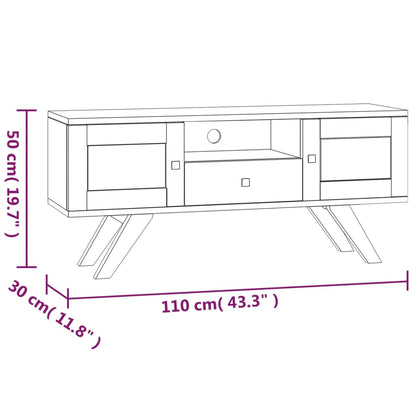 TV Cabinet 110x30x50 cm Solid Wood Teak