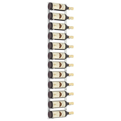 Wall Mounted Wine Rack for 12 Bottles White Iron