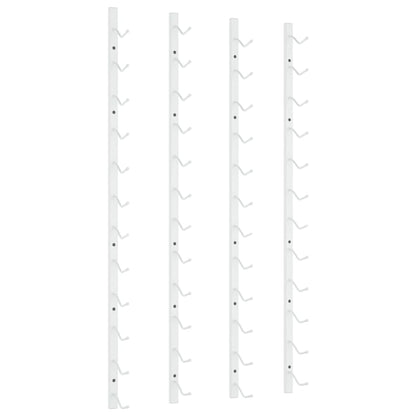 Wall Mounted Wine Rack for 12 Bottles 2 pcs White Iron
