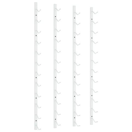 Wall Mounted Wine Rack for 12 Bottles 2 pcs White Iron