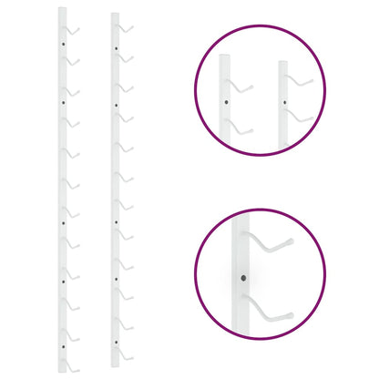 Wall Mounted Wine Rack for 12 Bottles 2 pcs White Iron