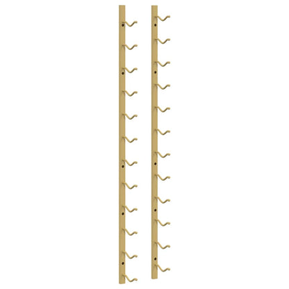 Wall Mounted Wine Rack for 12 Bottles 2 pcs Gold Iron