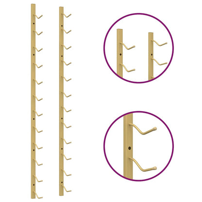 Wall Mounted Wine Rack for 12 Bottles 2 pcs Gold Iron