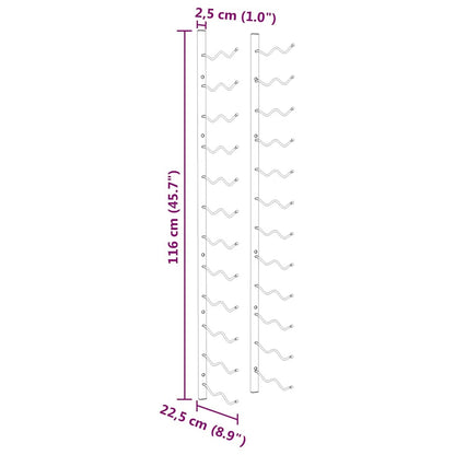 Wall Mounted Wine Rack for 24 Bottles Gold Iron