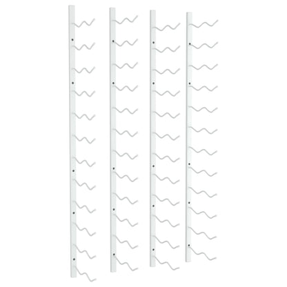 Wall Mounted Wine Rack for 24 Bottles 2 pcs White Iron