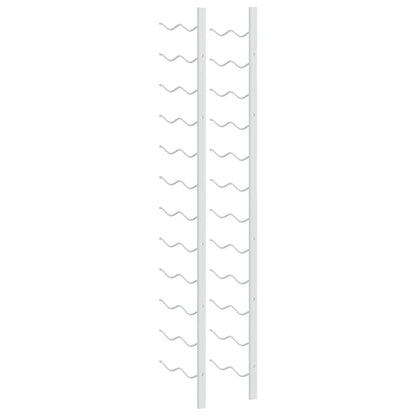 Wall Mounted Wine Rack for 24 Bottles 2 pcs White Iron