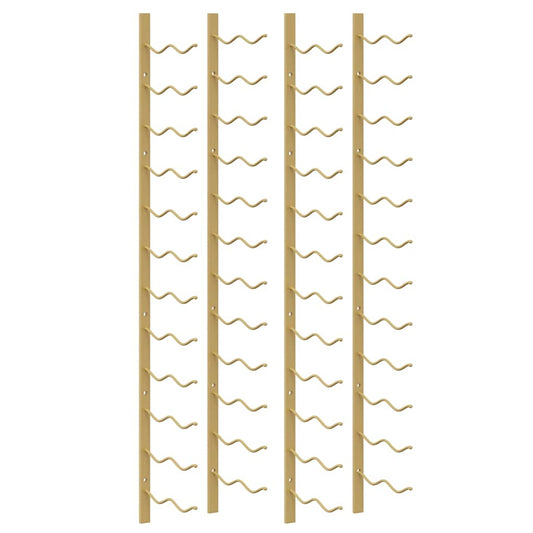 Wall Mounted Wine Rack for 24 Bottles 2 pcs Gold Iron