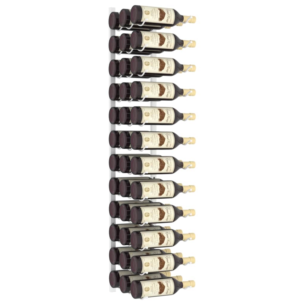 Wall Mounted Wine Rack for 36 Bottles White Iron