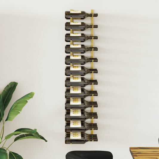 Wall Mounted Wine Rack for 36 Bottles Gold Iron