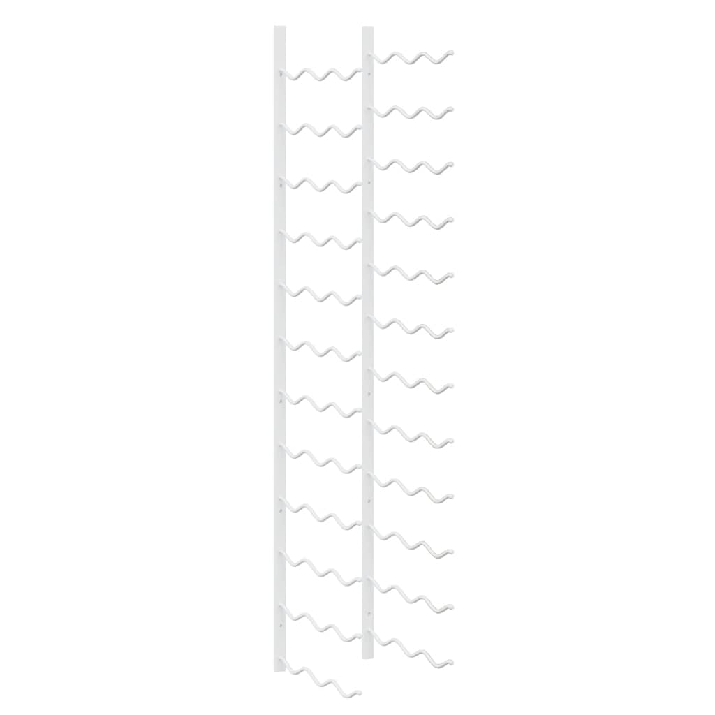 Wall Mounted Wine Rack for 36 Bottles 2 pcs White Iron