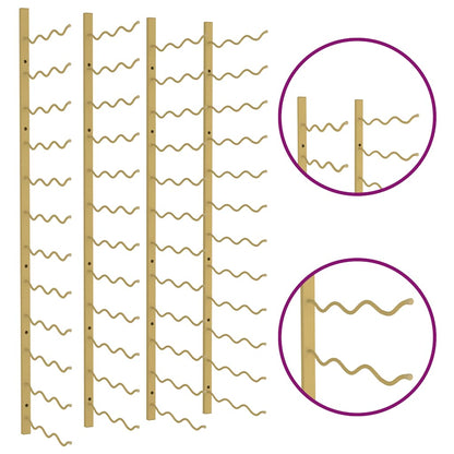 Wall Mounted Wine Rack for 36 Bottles 2 pcs Gold Iron