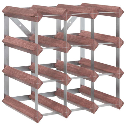 Wine Rack for 12 Bottles Brown Solid Wood Pine