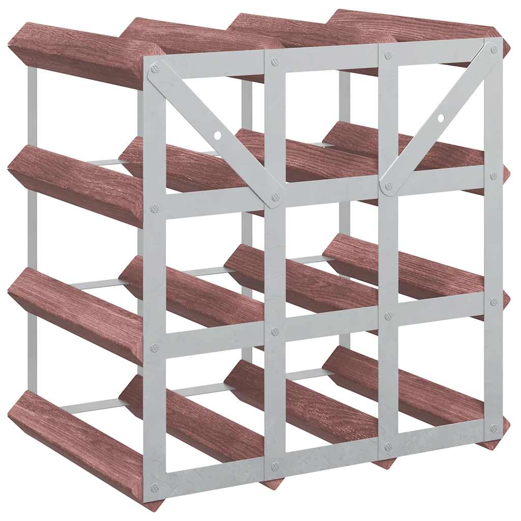 Wine Rack for 12 Bottles Brown Solid Wood Pine