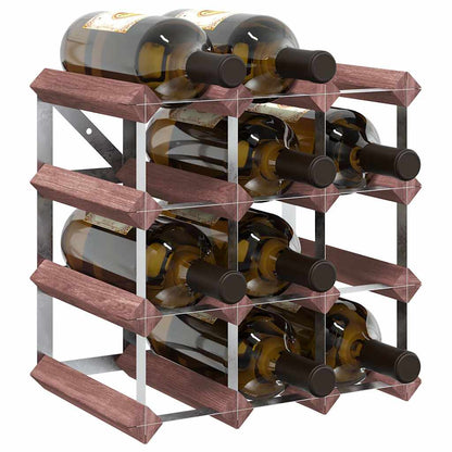 Wine Rack for 12 Bottles Brown Solid Wood Pine
