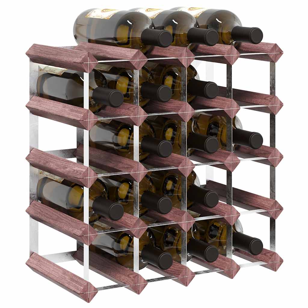 Wine Rack for 20 Bottles Brown Solid Wood Pine