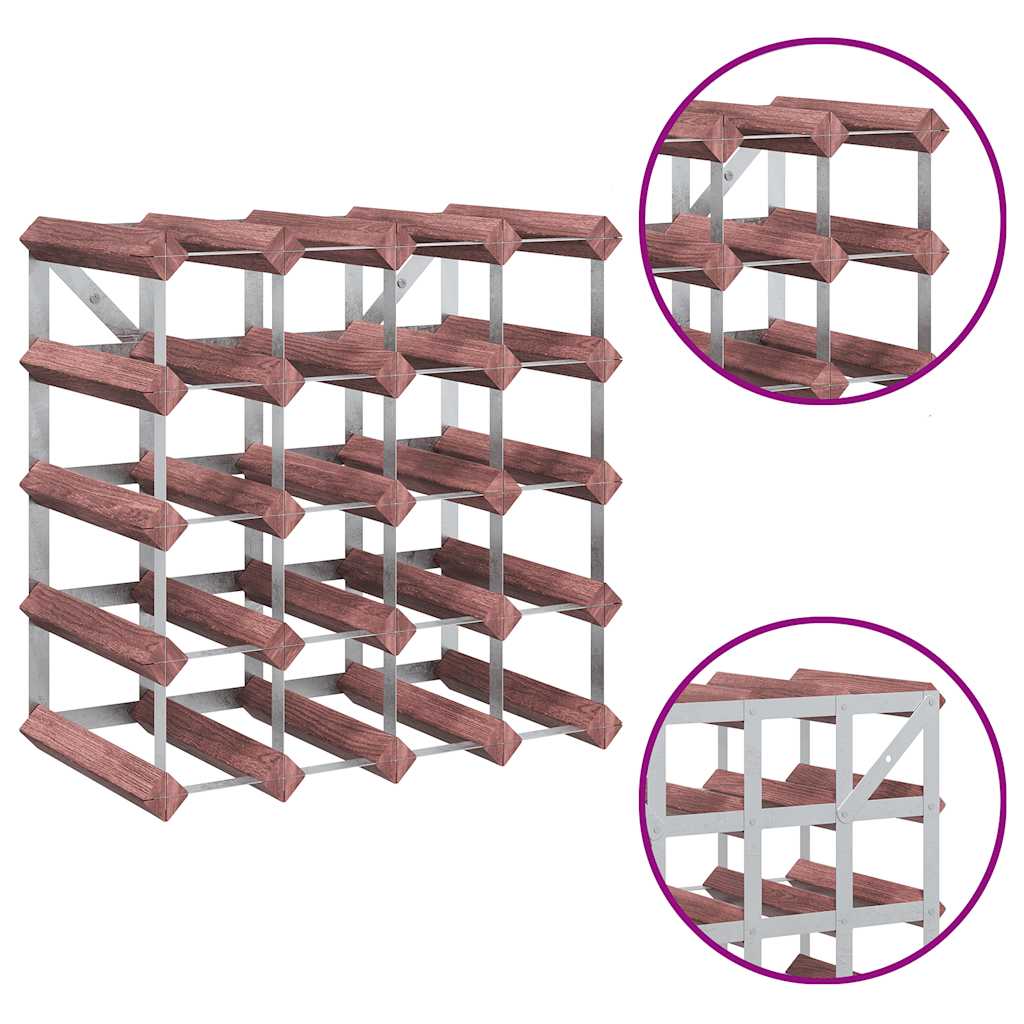 Wine Rack for 20 Bottles Brown Solid Wood Pine