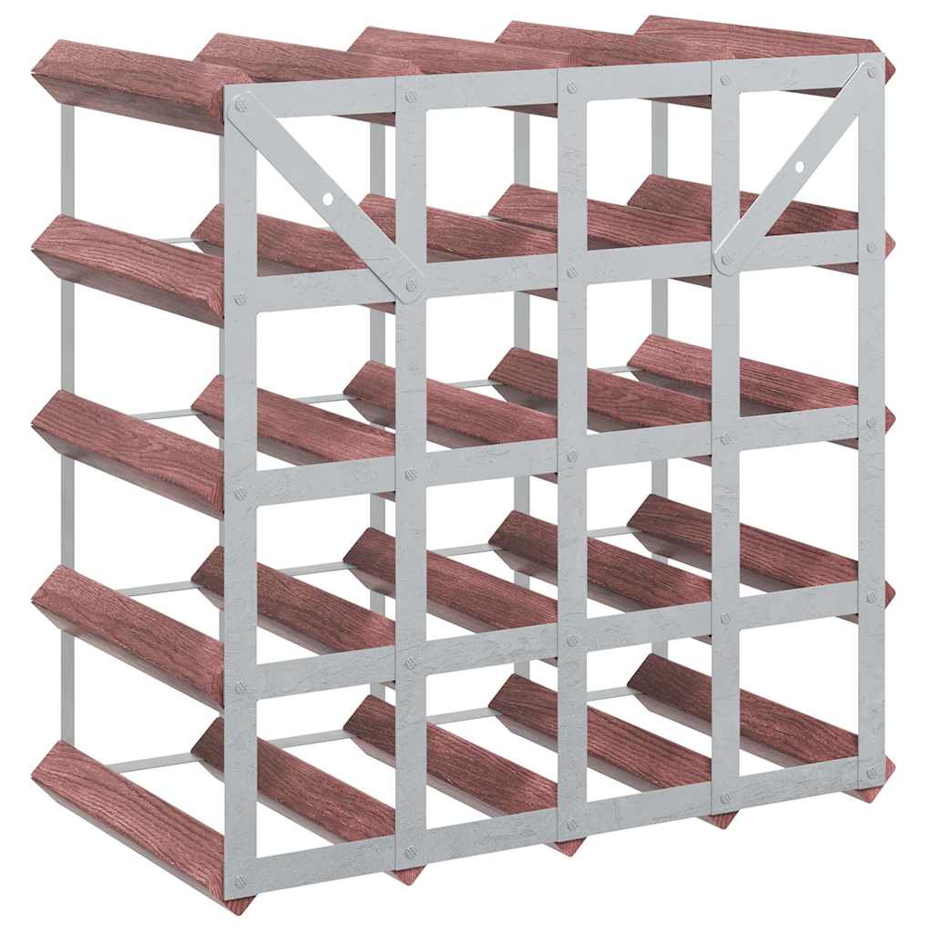 Wine Rack for 20 Bottles Brown Solid Wood Pine