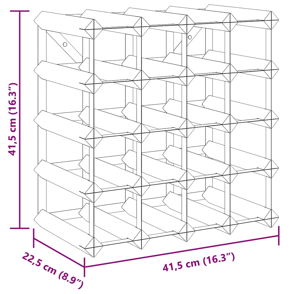 Wine Rack for 20 Bottles Brown Solid Wood Pine