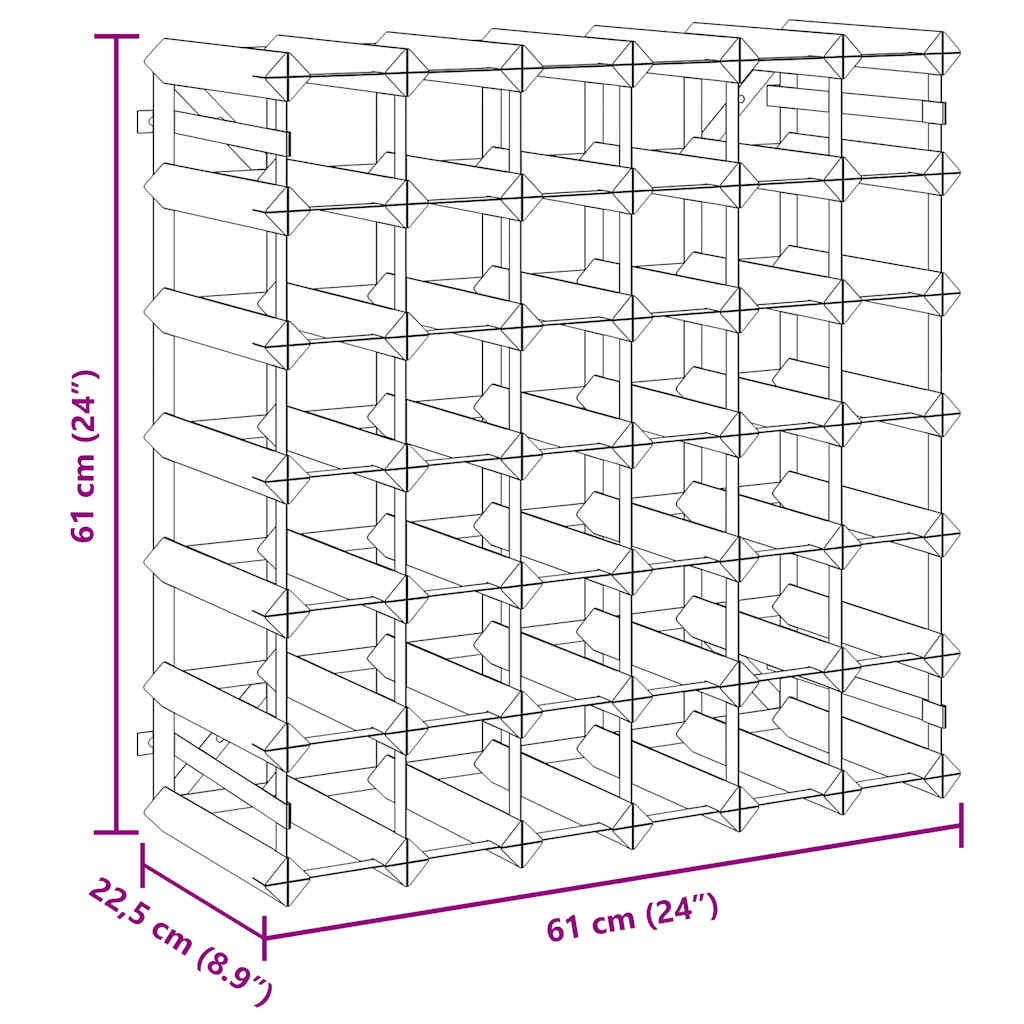Wine Rack for 42 Bottles Brown Solid Wood Pine